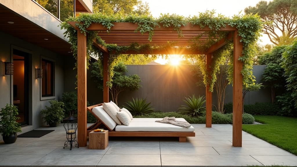 The Garden Courtyard — Timber Pergola, Climbing Plants